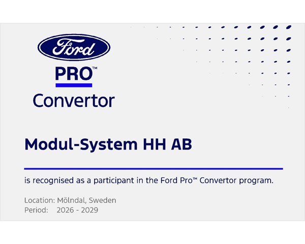 Modul-System, Mölndal, continues as Ford Pro Converter Partner